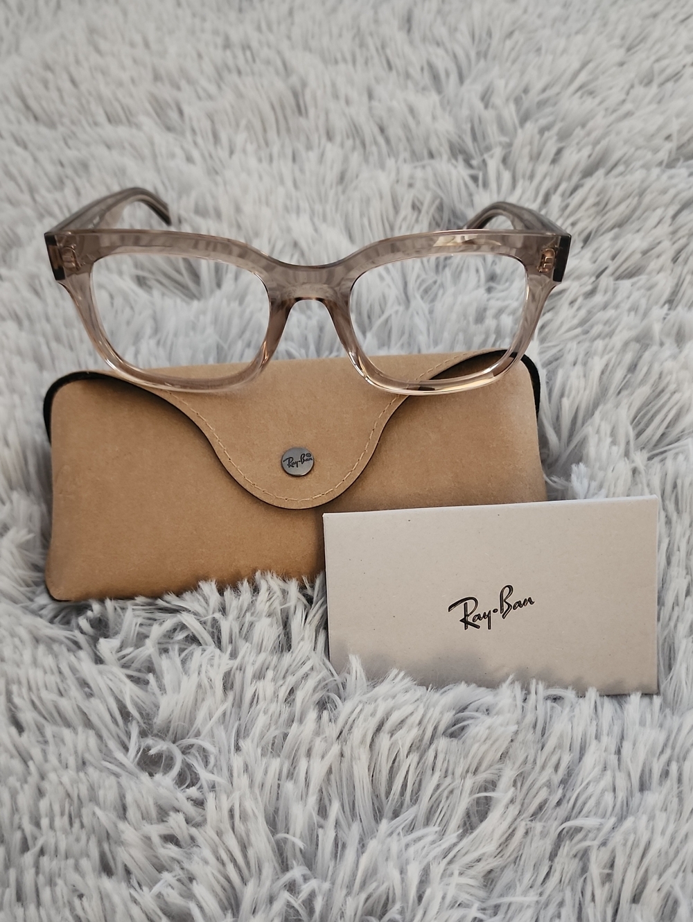 Ray-Ban Women's Transparent Beige Square Optical Frames Only